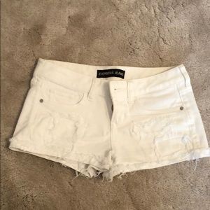 White Denim Express Shorts